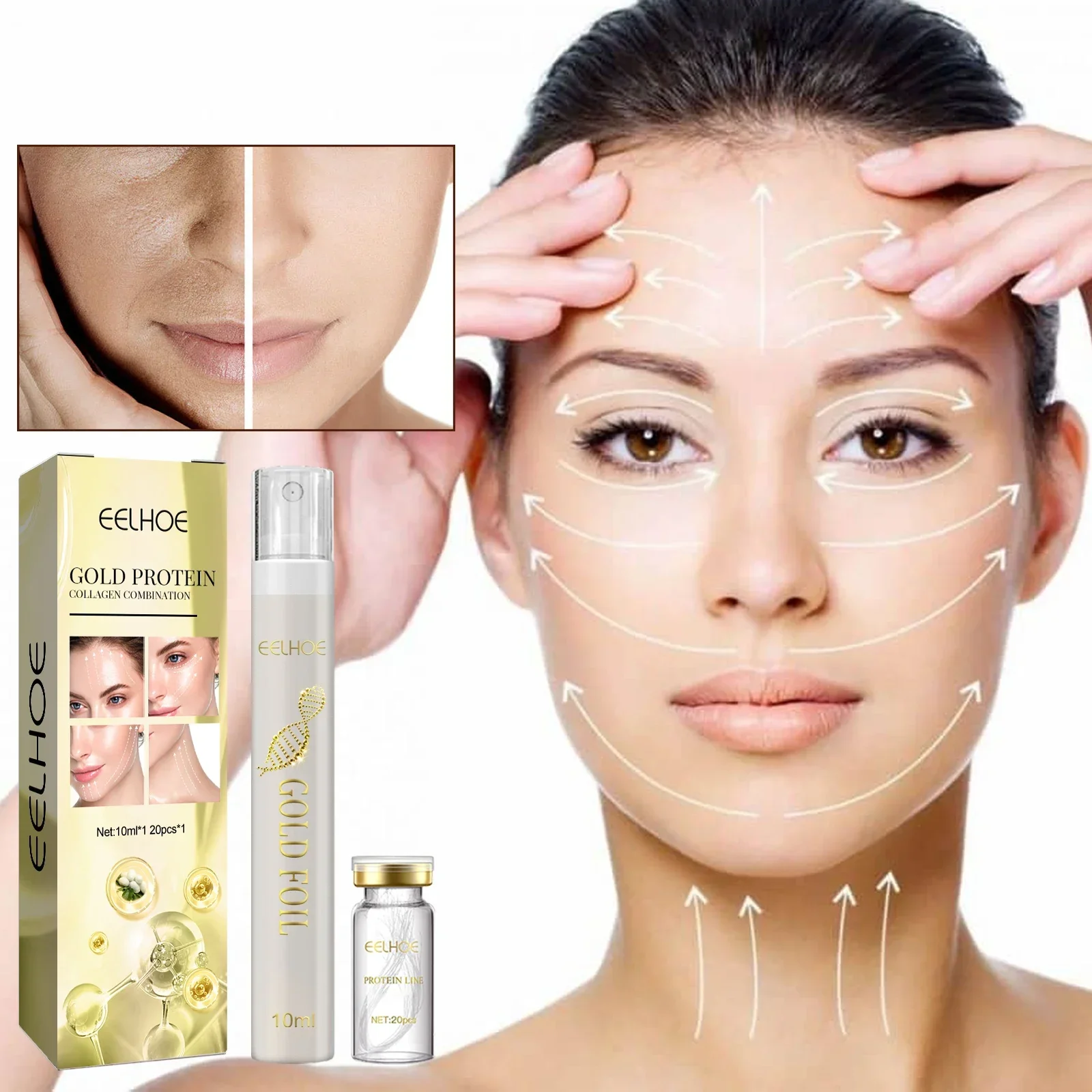 Collagen Protein Thread Instant Wrinkle Remover Serum Set Lifting Firming Soluble Absorbable Face Filler Anti-aging Skin Care