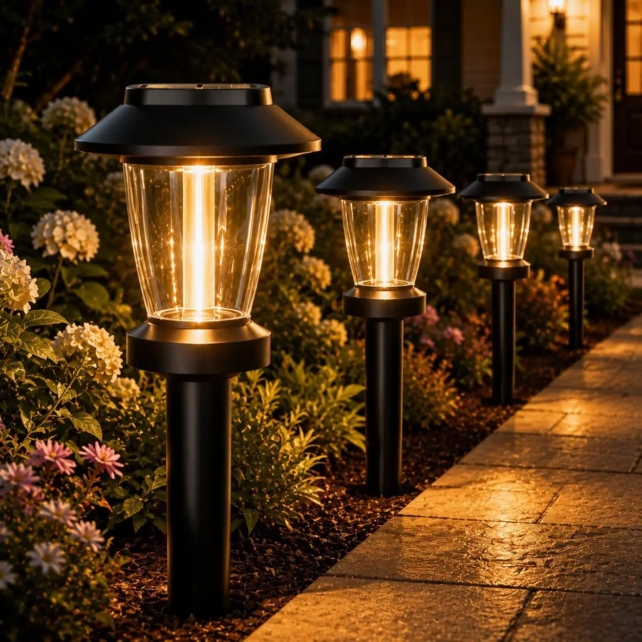 Solar Pathway Lights Outdoor, 12 Pack,3 Lighting Modes, Auto On/Off, IP65 Waterproof, Dusk to Dawn Solar Garden Lights for Yard, Driveway, Lawn & Landscape