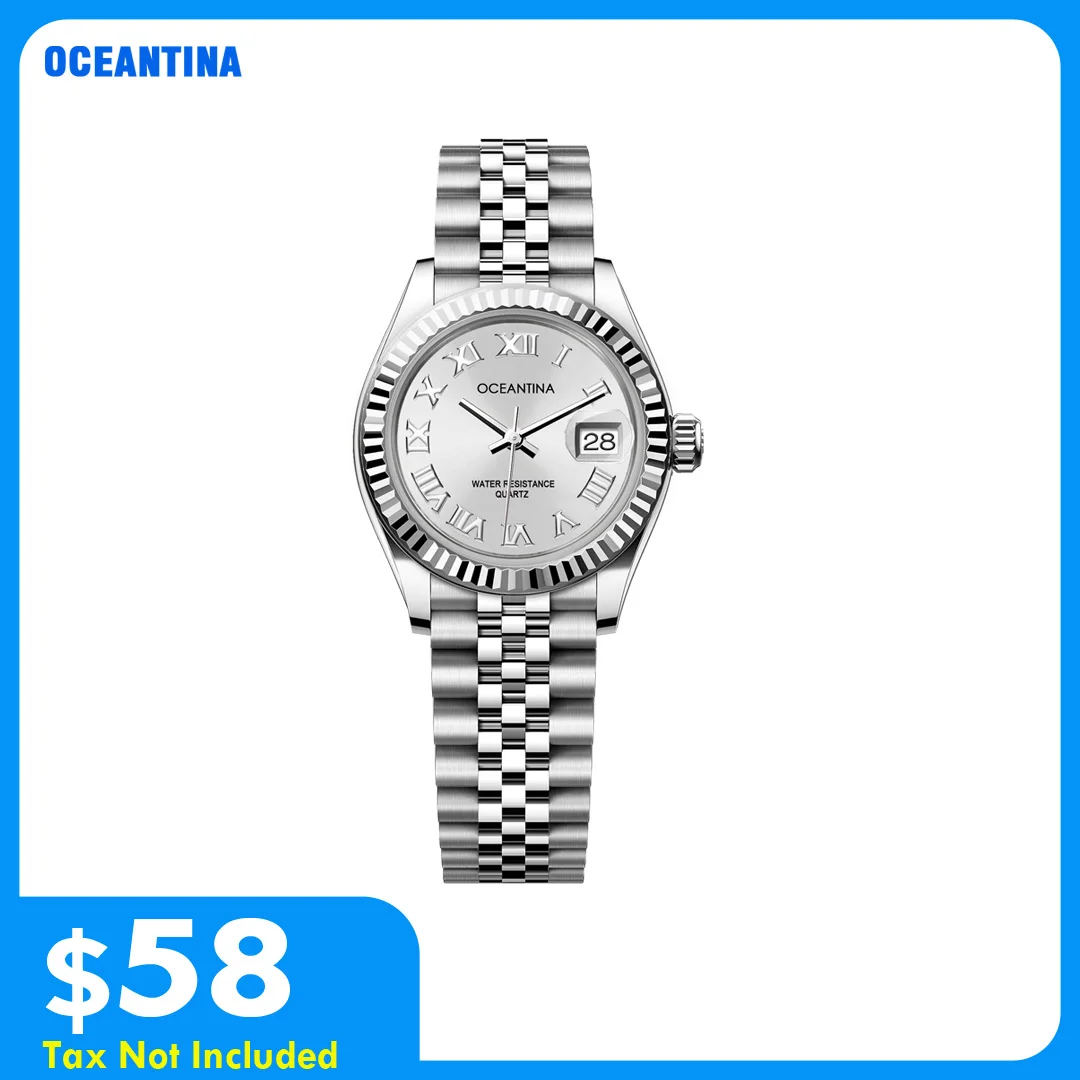

Наручные часы Oceantina Qaurtz, роскошные брендовые женские часы Godinniki, водонепроницаемые, с окошком даты, браслет с 5 звеньями, OT97