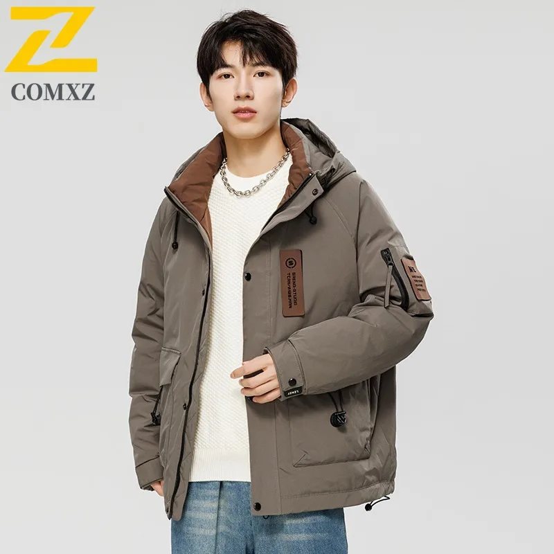 COMXZ الرجال الخبز سترة مقنعين متعددة جيب الدافئة في الهواء الطلق مغامرة ثلجي مبطن سترة تسلق مقنعين سترة الشتاء عالية الجودة #1