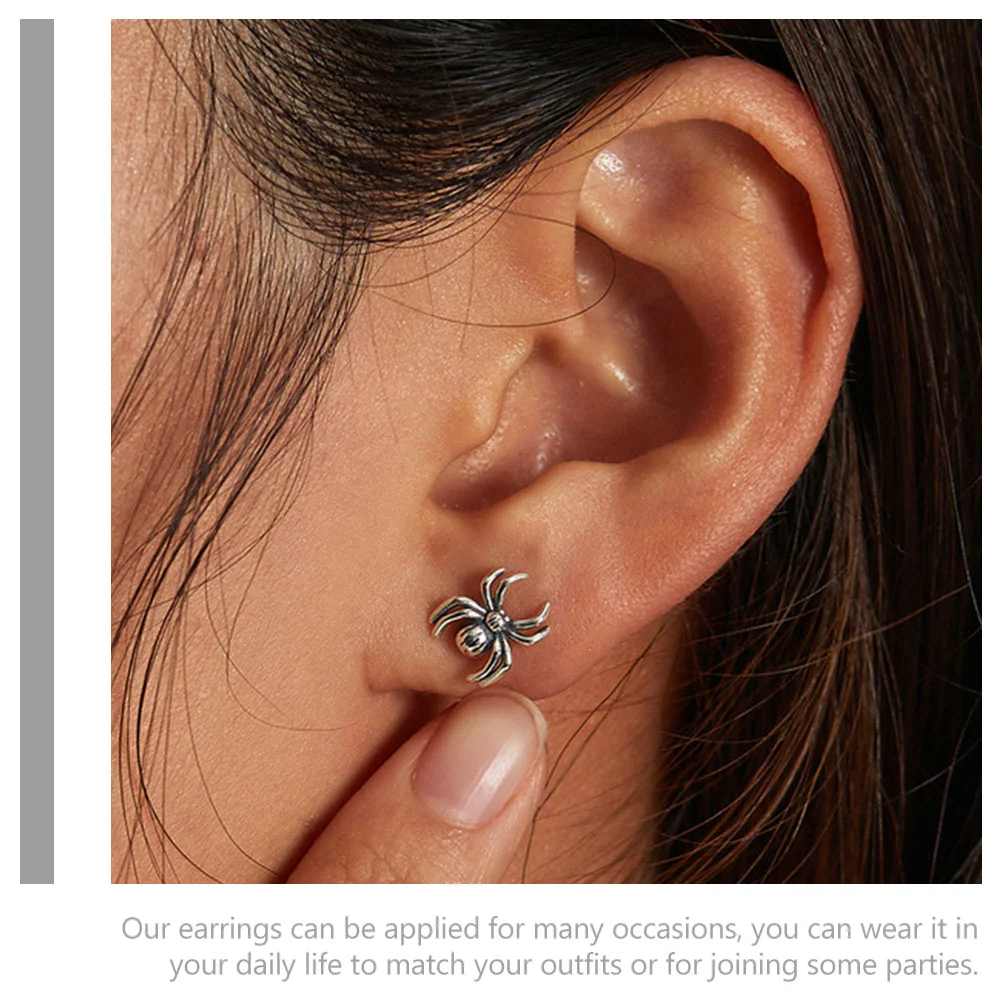 Sterling Silver Earring Eight-legged Spider Earrings Accessories Halloween Women's