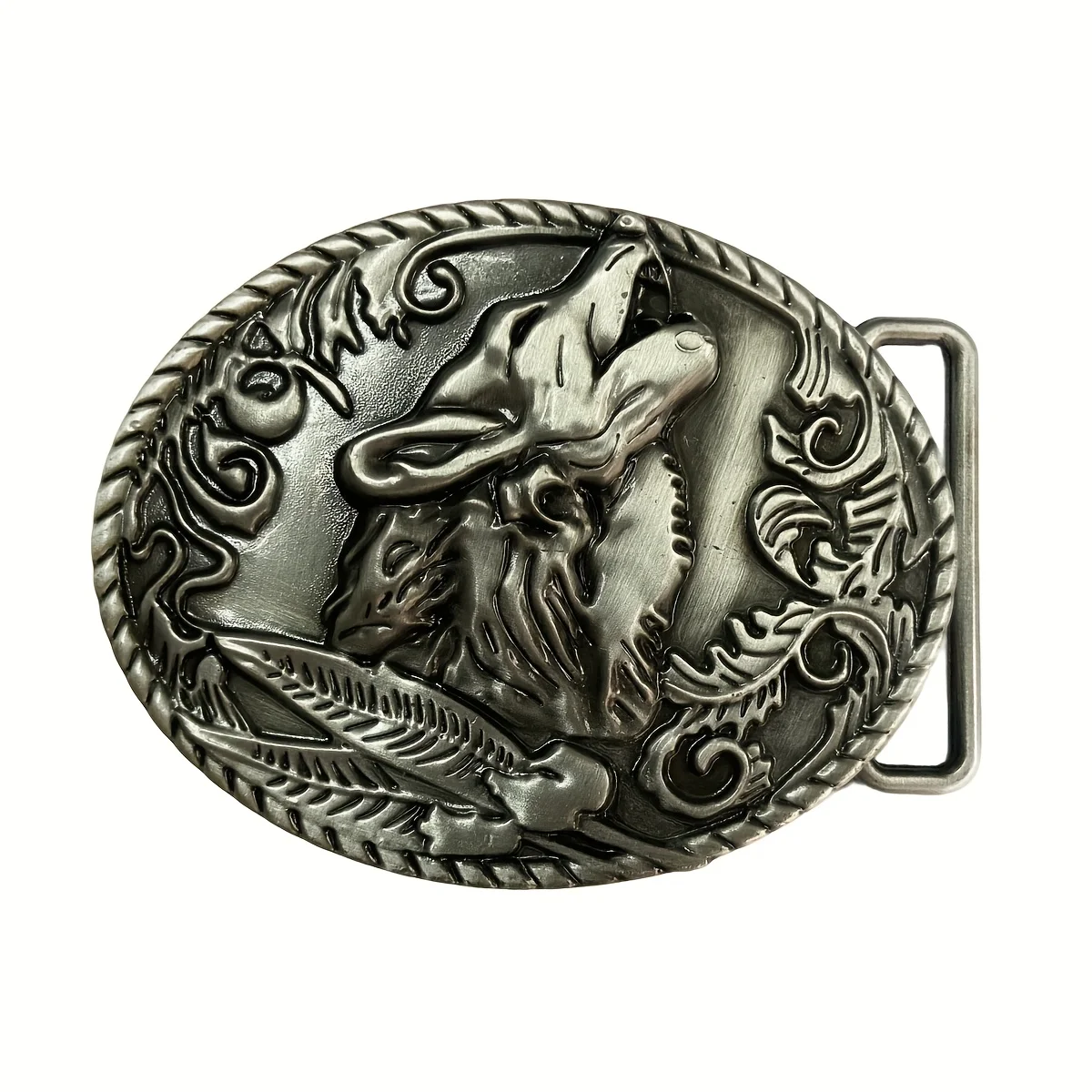 T-DISOM Accesorio de moda con hebilla de cinturón Retro Howling Wolves para hombre