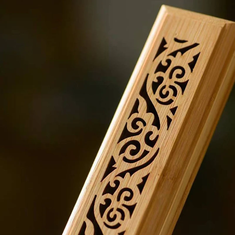 1pc Bamboo Wooden Incense Stick Holder Burning Joss Insence Box Burner Ash Catcher