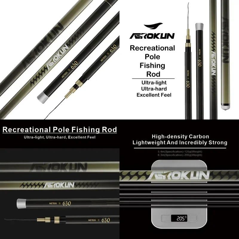 Leisure fishing rod 6.3 meters carbon fiber 46 tons carbon fiber content 99% carbon fiber fishing rod