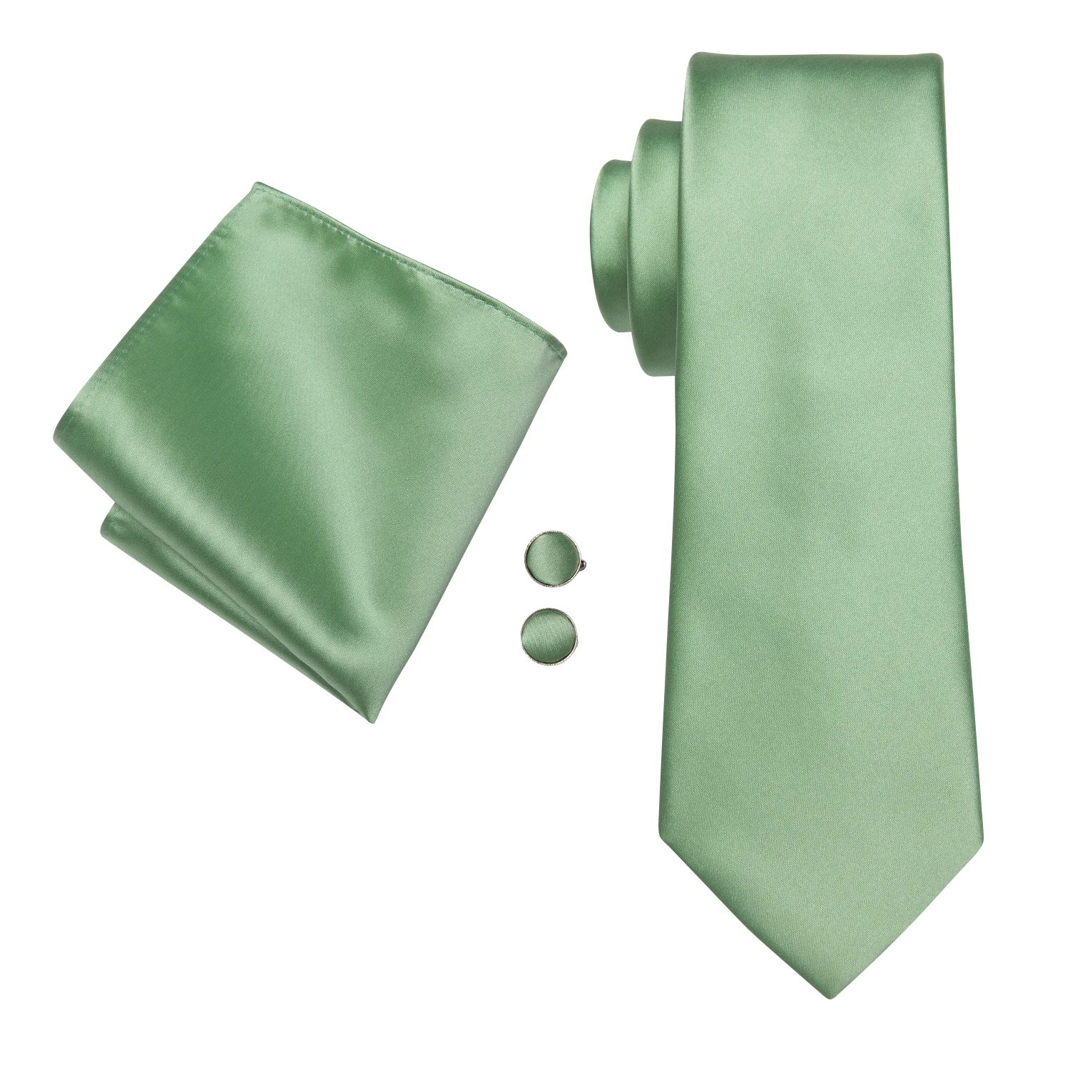 Hi-Tie Sage Green Pink Blue Solid Silk Wedding Tie For Men Handky Cufflink Mens Necktie Set Fashion Designer Business Party