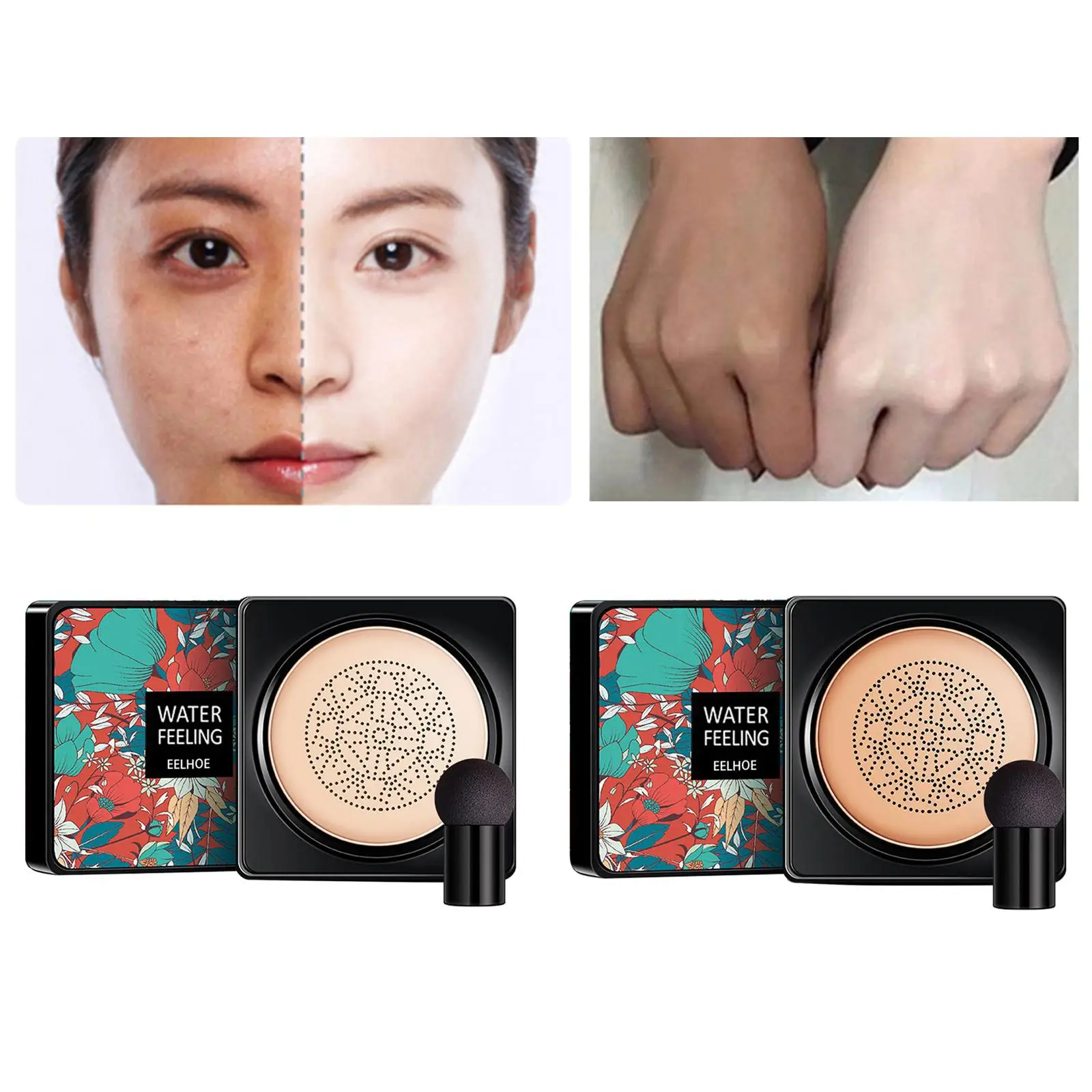 Air Cushion BB Cream with Mushroom Makeup Sponge Moisture Mushroom Head Foundation Natural Brightening Base Matte Concealer