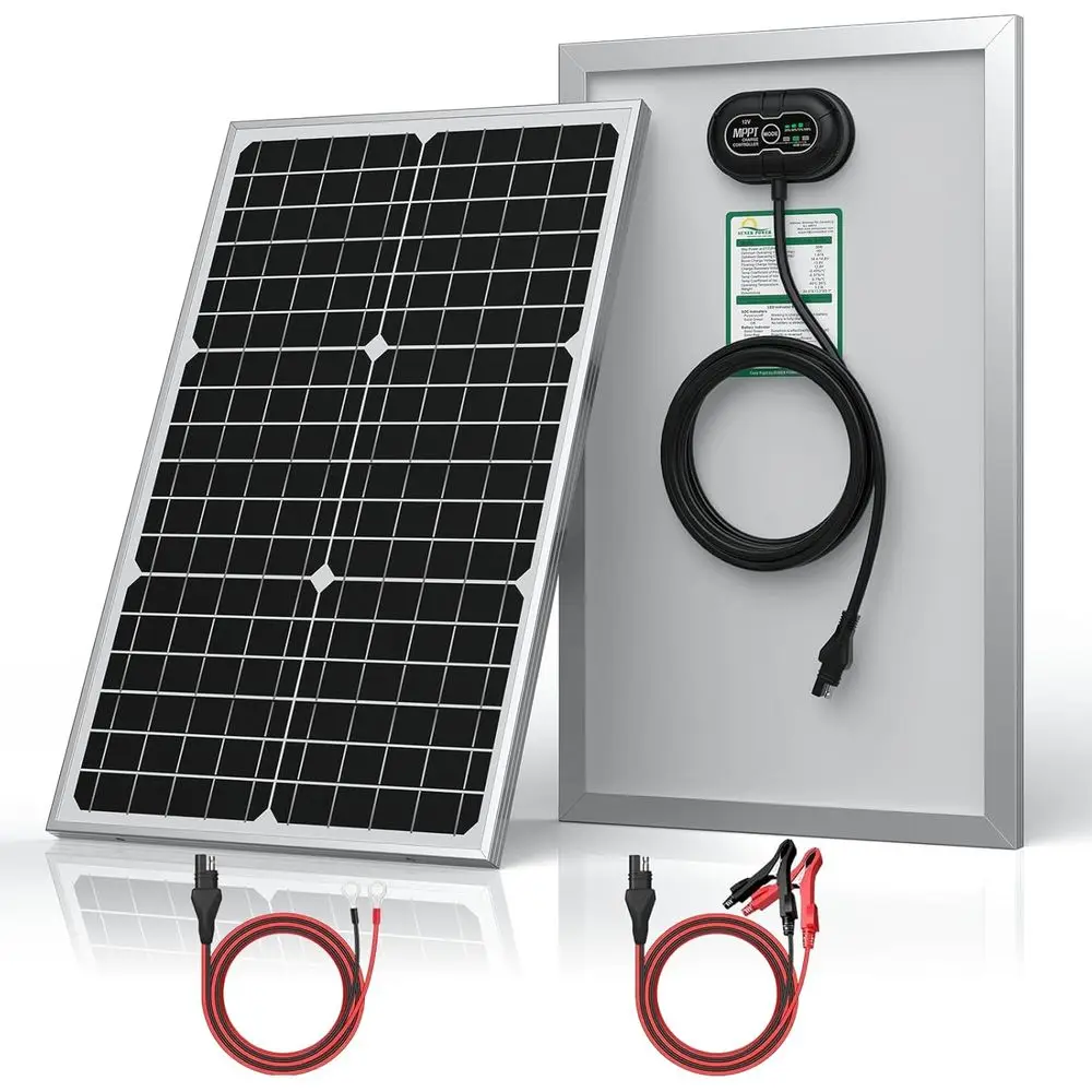 

12V 30W Solar Panel with Built-in MPPT Charge Controller, Waterproof 30W Battery Maintainer for AGM, Deep Cycle, Lead-Acid, LiFe