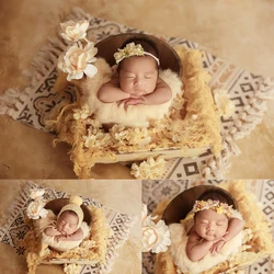 0-1 Months Photography For Newborns Props Accessories Plush Ball Hat Headflower Rabbit Blanket Props Studio Shooting Decoration