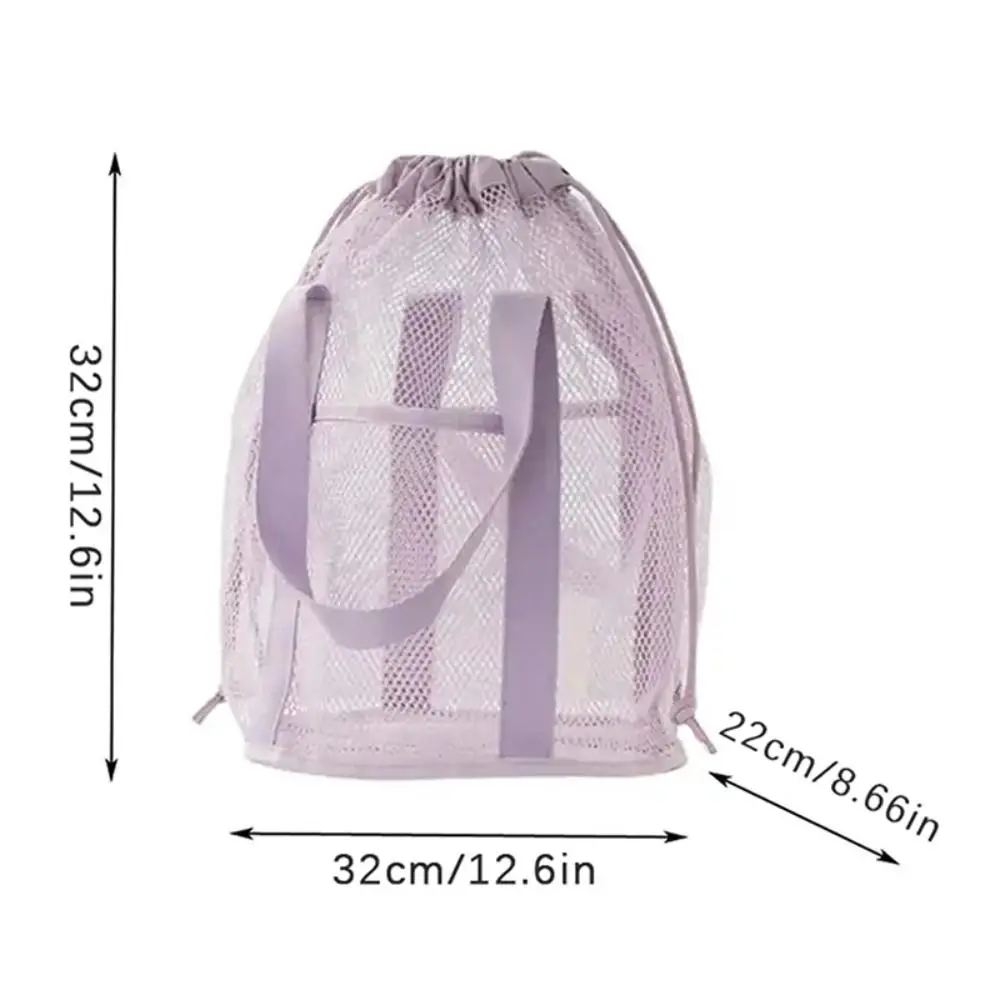 Mesh Toiletry Bag com cordão, saco cosmético, armazenamento de roupas, Wash Bag, Bundle Pocket, Hanging Shower Organizer