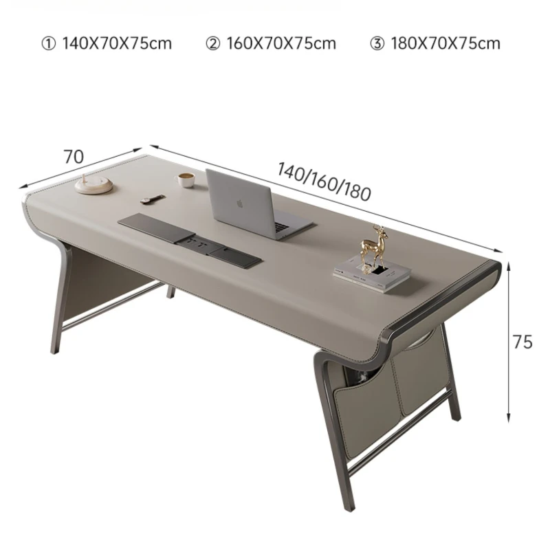Wood Light Luxury Office Desk Modern Domestic Modern Study Design Office Desk Italian Computer Escritorios Work Furniture QF50OD