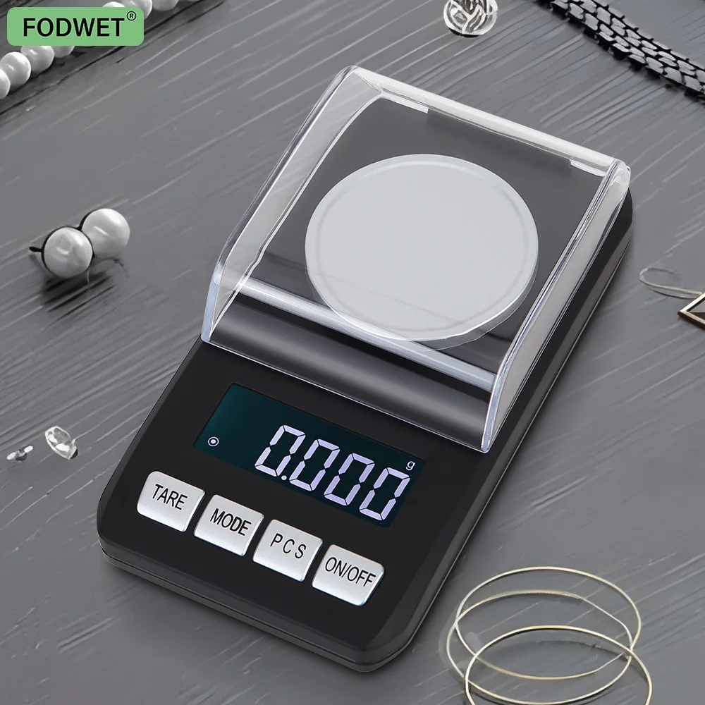 Desktop Laboratory Scale with Precision down to 0.001g, a Must-Have for Jewelers, with Calibration, Suitable for Laboratory, Indoor, Outdoor, Jewelry, and Medicinal Material Measurement and Weighing -Fodwet