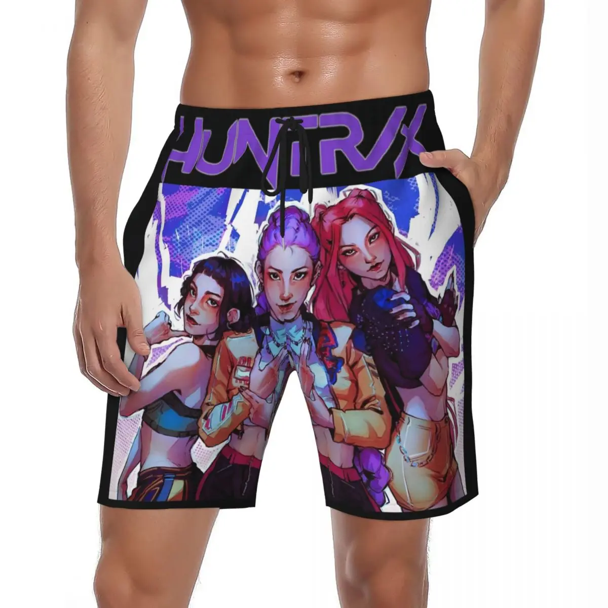 

Huntrix Zoey Rumi Mira Board Shorts Летние охотники на демонов Спортивные шорты для фитнеса и фитнеса Мужские быстросохнущие повседневные плавки