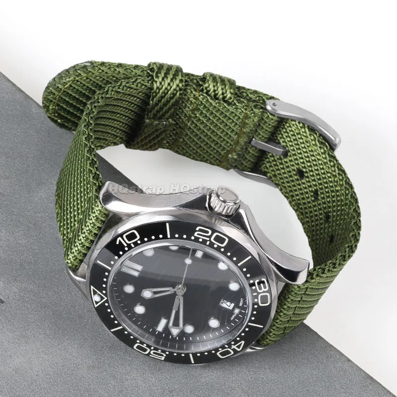 النايلون حلقة من جلد 18 مللي متر 20 مللي متر 22 مللي متر جودة عالية حزام عالمي ل رولكس لسامسونج غالاكسي سوار الإفراج السريع معصمه #3