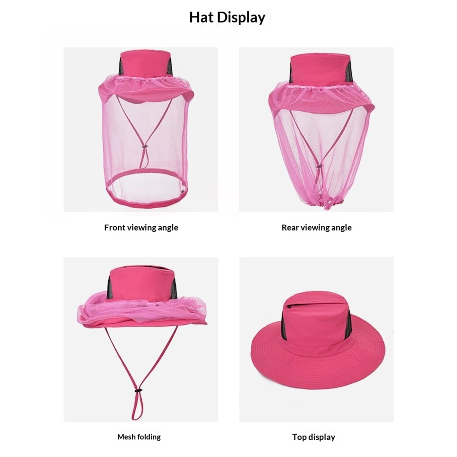 

Fishing Hat With Mosquito-Net Wide Brim Sun Protections Mesh Cape Hat For Outdoor Camping Hiking