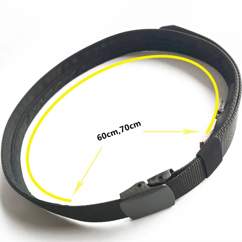 ผู้ชายเดินทางกลางแจ้ง Multi-functional เข็มขัดผ้าใบไนล่อนซิปกระเป๋าซ่อนเงินเข็มขัดยุทธวิธี Anti-Theft