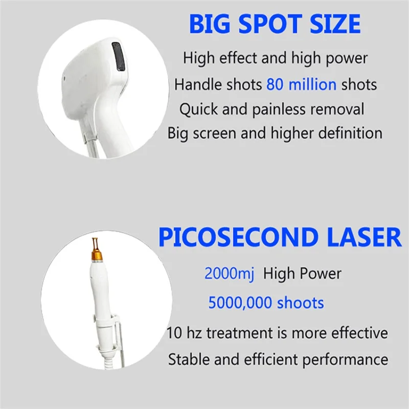 Professional 2 in 1 Pico Laser Remove Tattoo Hair Removal Laser Ice Titanium Diode Laser Hair Removal Tattoo Removal Machine