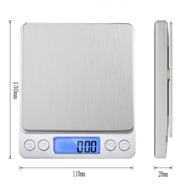 1pc Digital Kitchen Scale Mini Pocket Stainless Steel Precision Jewelry Electronic Scale Food Baking Scale Kitchen Gadgets