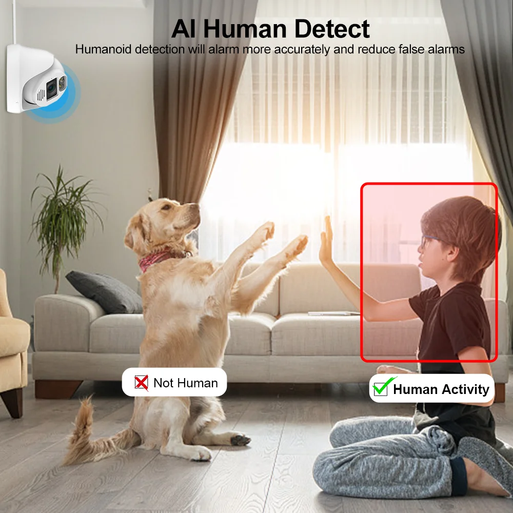 MISECU-Caméra de surveillance intérieure IP POE HD 5MP/8MP/4K, dispositif de sécurité sans fil, avec IA, détection intelligente des humains, vision nocturne et protocole ONVIF