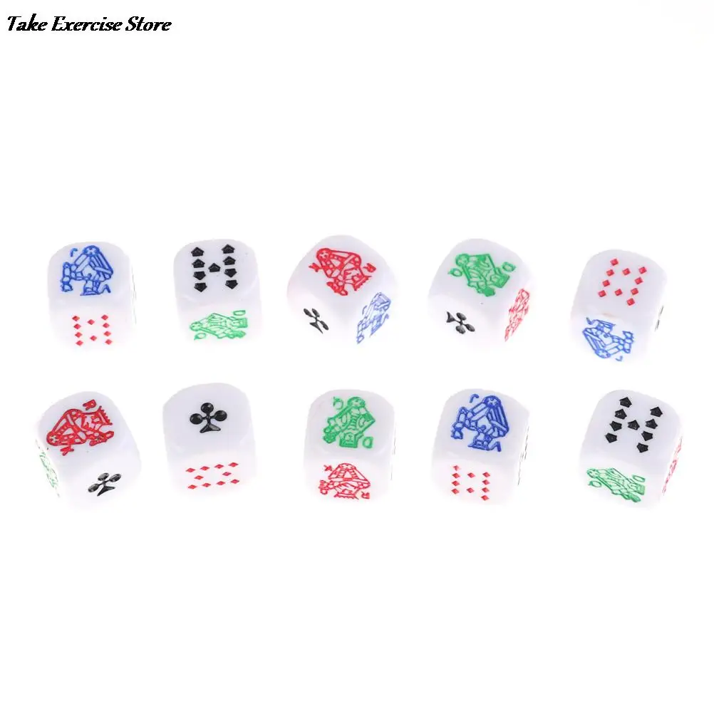 

10 шт., шестигранные игральные кости для казино
