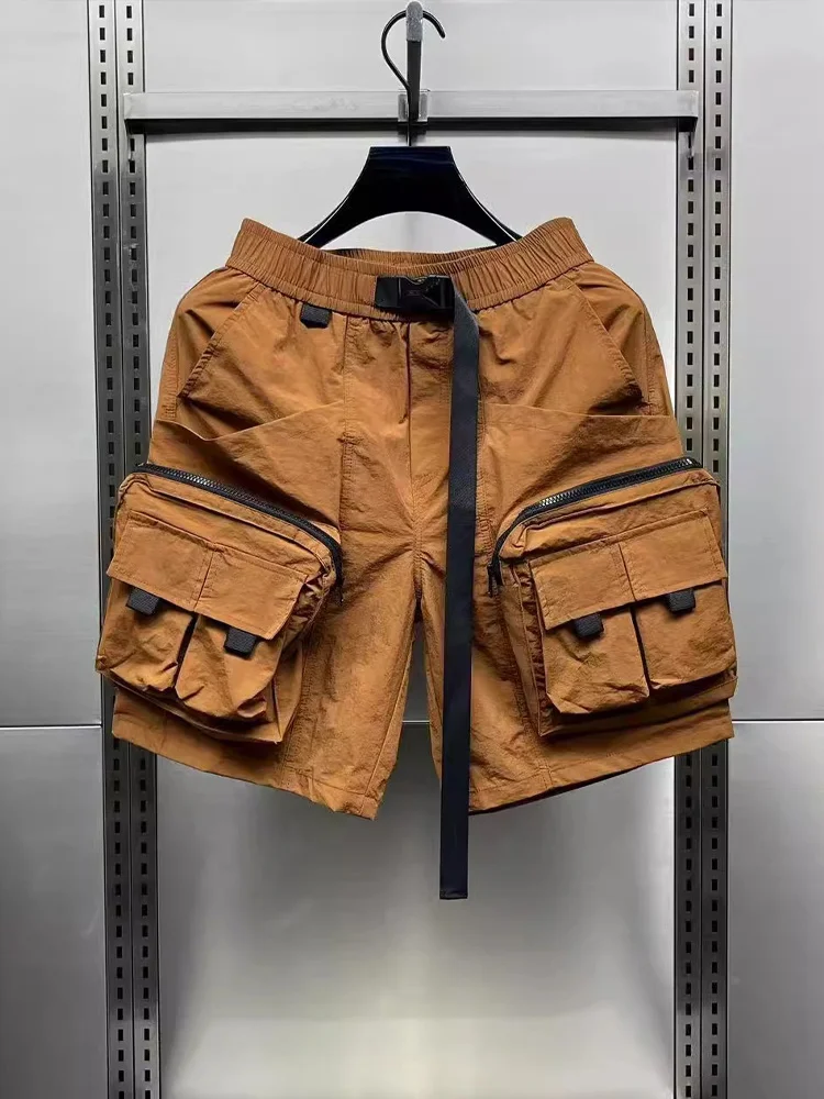 

Men's Summer Outdoor Workwear orts Qui Dry Wide Leg Beach Five-Quarter Pants Multiple kets Straight Cut Faionable