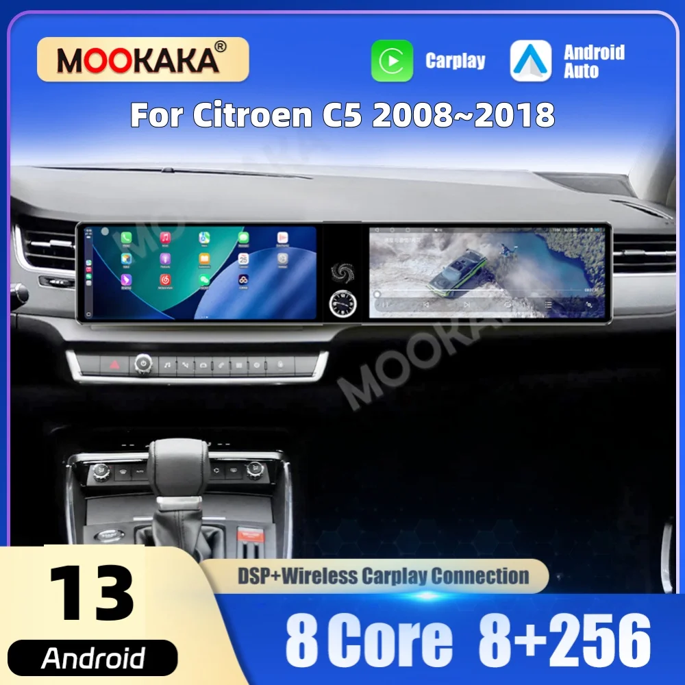 Dual 12.3“ Qualcomm Car Multimedia Player Android Screen For Citroen C5 2008~2018 Car Radio GPS Navi CarPlay Auto Head Unit