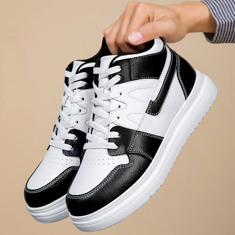 

8cm Invisible Insole Height-increasing Men's Shoes, White Sneakers, Versatile Casual Board Shoes, Height-increasing Shoes