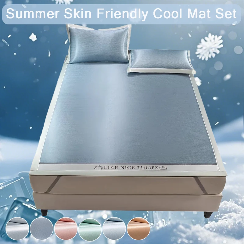 

2/3pcs Luxury Summer Carbon Cooling Mat Set, Summer Cooling Sleep,Foldable Suitable for Bedroom, Dormitory, Living Room,침대패드