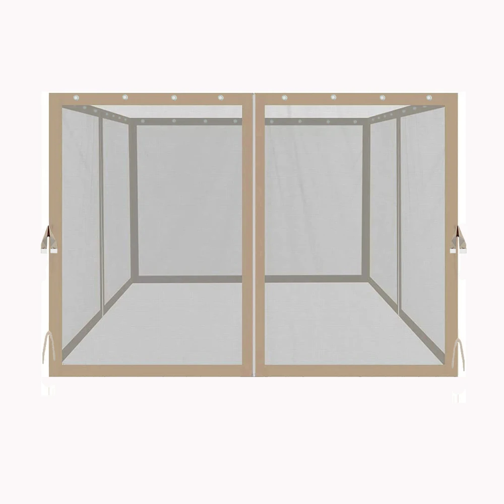 

10x10 Ft Gazebo Replacement Mosquito Netting with Zippers, 4-Side Mesh Walls for Patio Gazebos