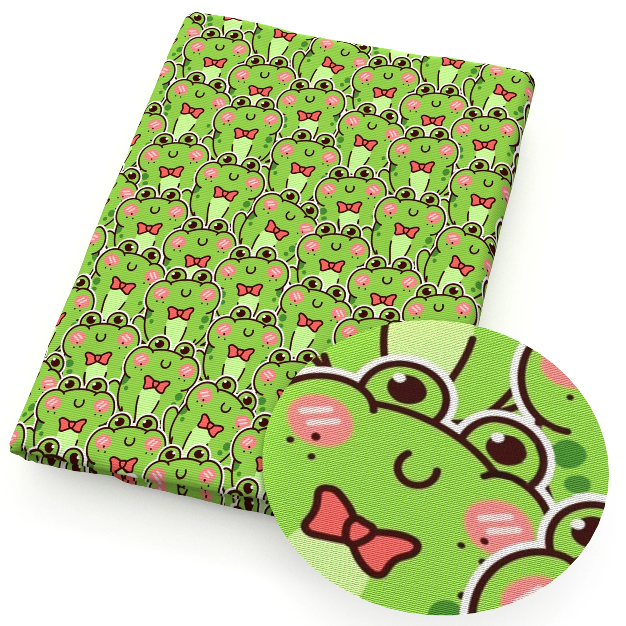 50*145cm Frog Patchwork Printed Polyester Cotton Fabric for Pre-cut Sewing Quilting Fabrics Needlework Material DIY Handmade