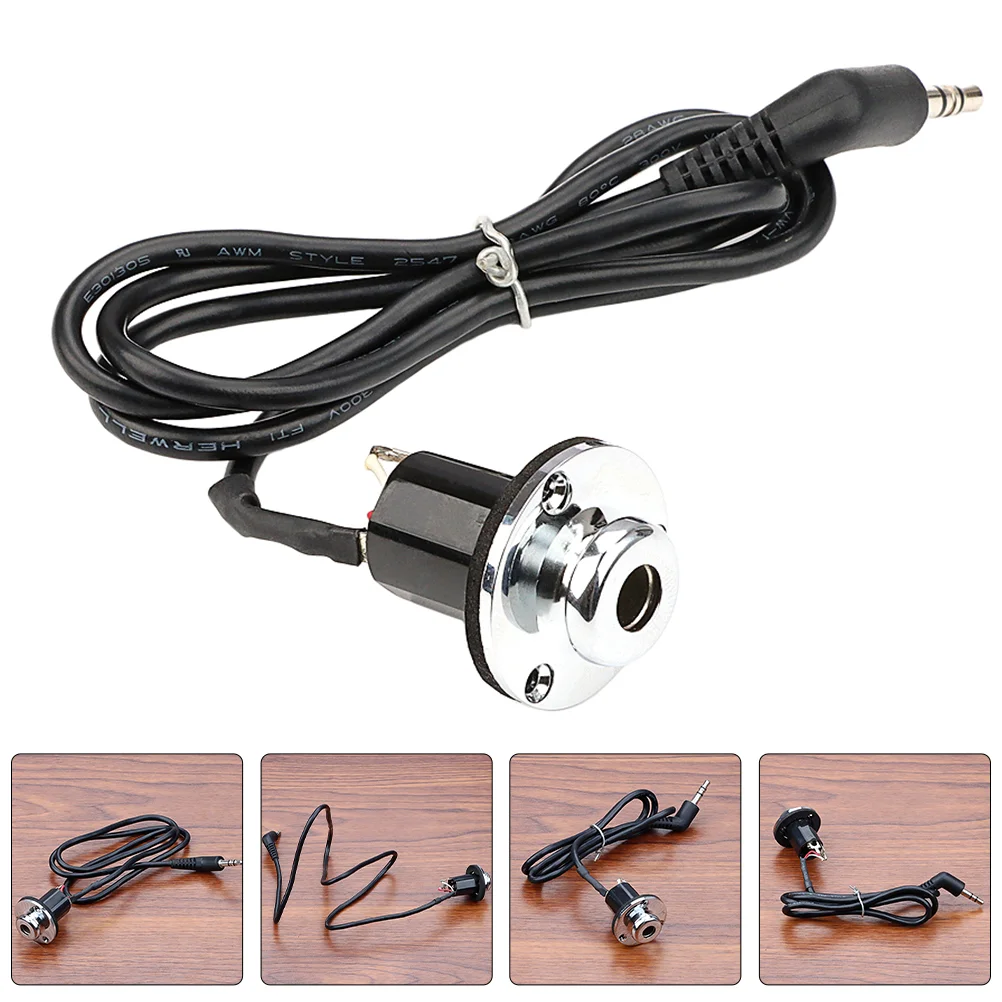 End Pin Jack 635mm Female End Pin Socket To 35mm Male Plug With Cable Instrument Supply Guitar End Pin Jack