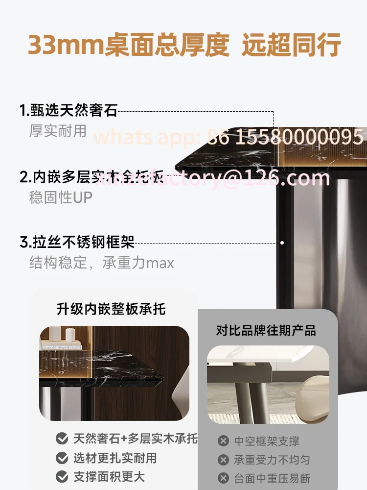 طاولة طعام قابلة للتخصيص وكرسي مربع من الحجر