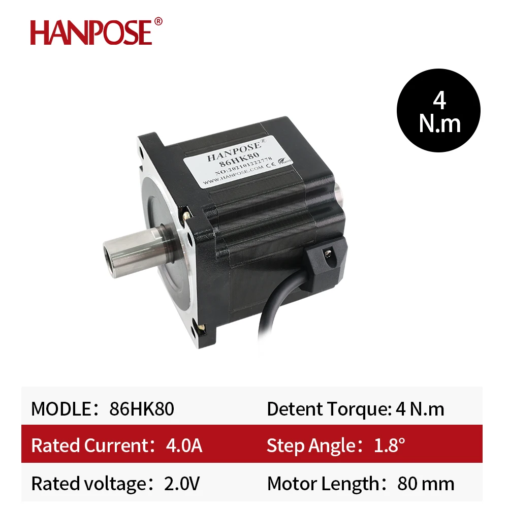 1pcs double shaft stepper motor nema34 20MM the axis fuselage 4.0A 4N.M 86HK80 for 3D printer accessories