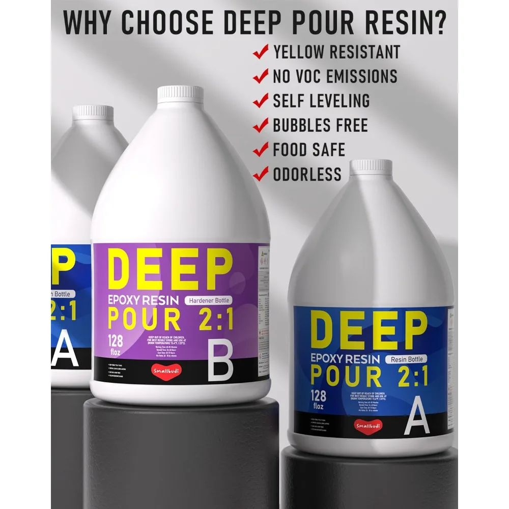 Deep Pour Epoxy Resin, 3 Gallon Epoxy Resin Kit for 2-4