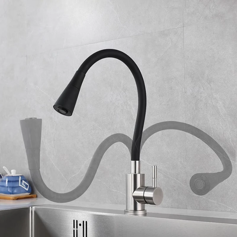 Kitchen Faucet 2 Outlet Modes Silicone Faucet Sink Faucet 360° Rotatable Universal