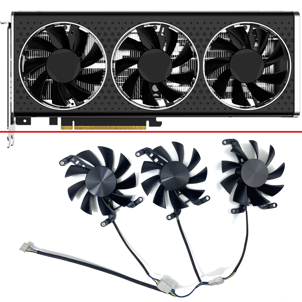 

3PCS 75MM 4PIN GA82S2H 12V Cooling Fan RX6500XT OC RX6600XT GPU Fan For XFX AMD Radeon RX 6650XT OC V2 RX6600 XT Video Card Fan