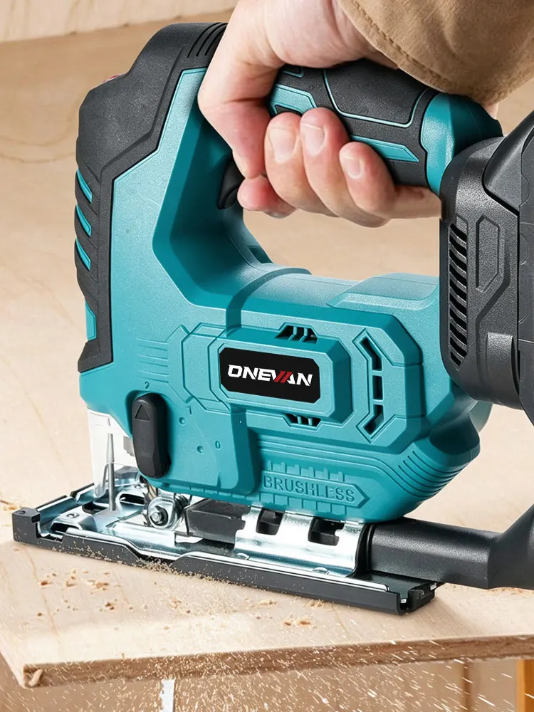 ONEVAN 3500 U/min Bürstenlose Elektrische Stichsäge 1000W Kabellose Holzschneidemaschine 5-Gang-Säge Elektrowerkzeug für Makita 18V Akku