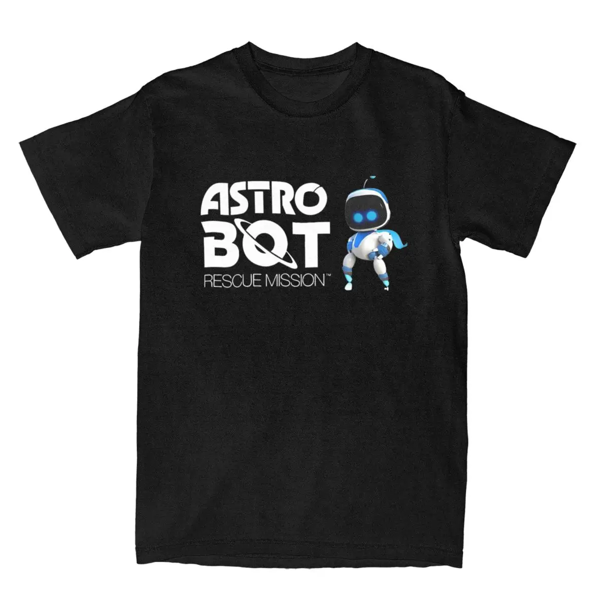 Men Women's Astrobot Cartoon Game T Shirts Astros Playroom 100% Cotton Novelty Short Sleeve Round Neck Tee Shirt Unique T-Shirt