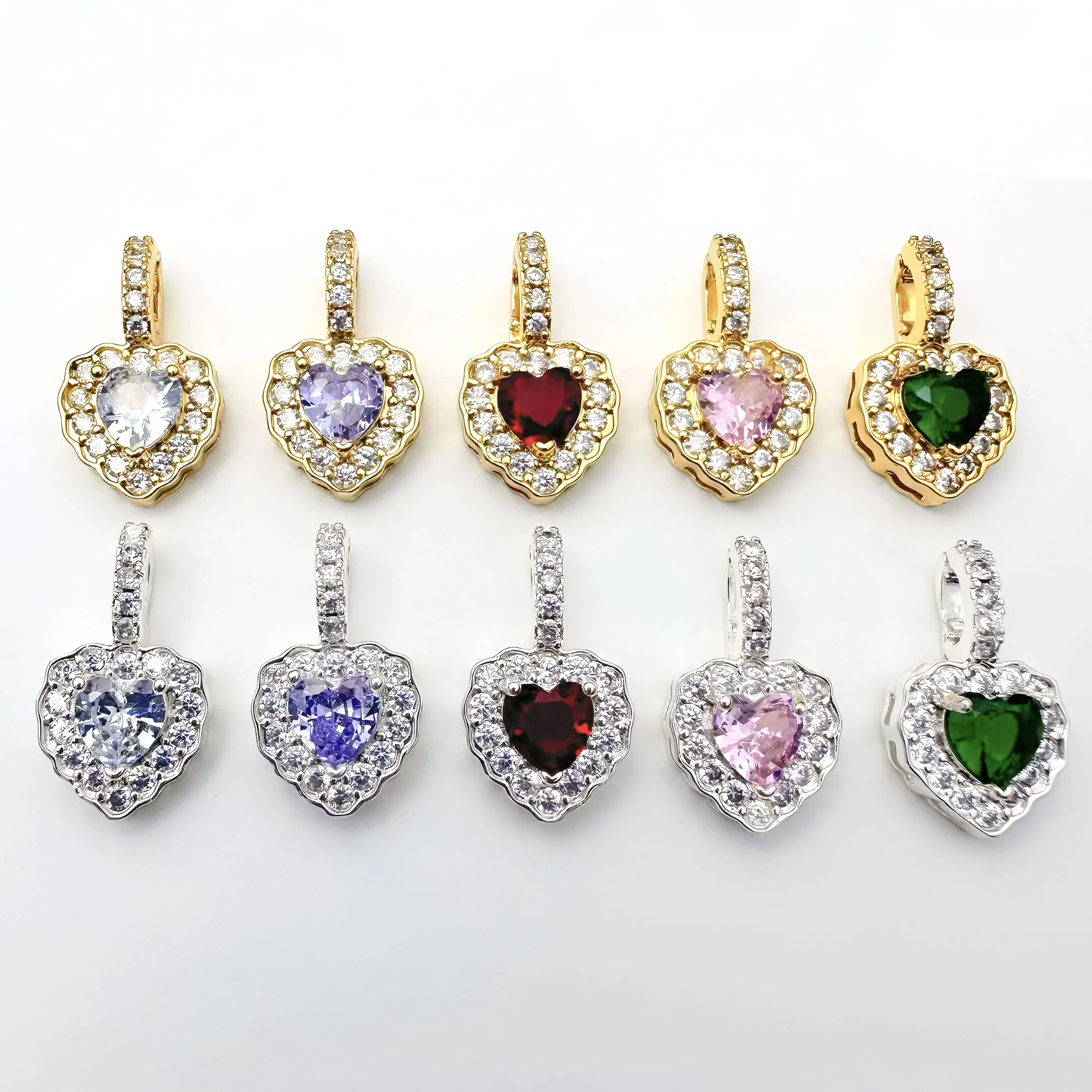 

20 шт./пакет, медное позолоченное микроинкрустированное цирконом, универсальная пряжка, кулон «Любовь», ожерелье ручной работы, производство браслетов