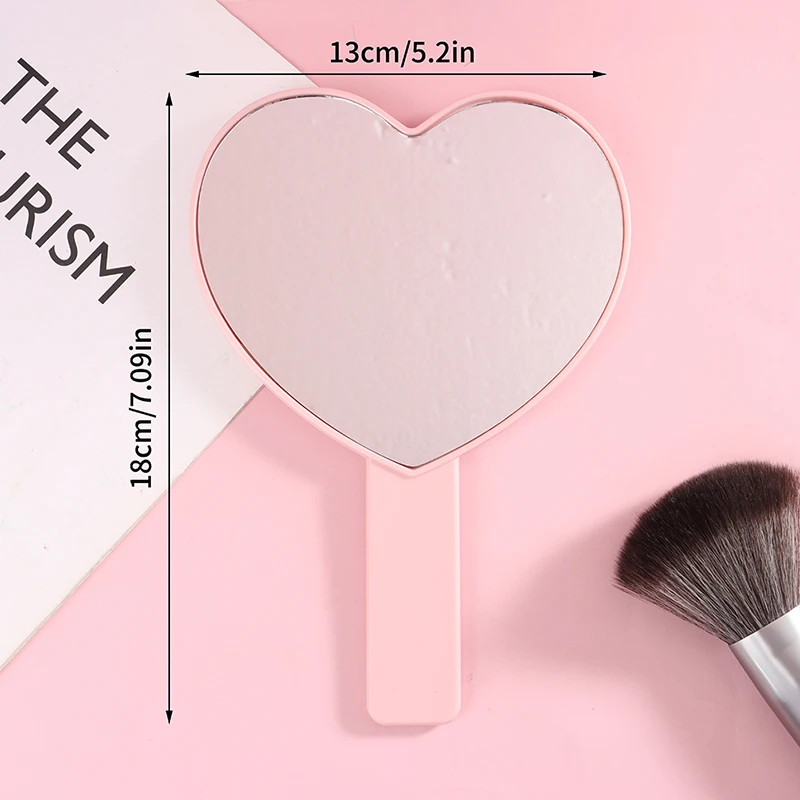 Miroir de maquillage en forme de cœur avec poignée, extension de cils, miroir de courtoisie, miroir à main, miroirs compacts pour salon de spa