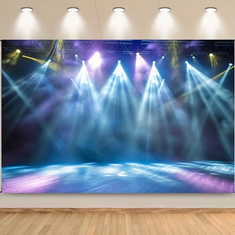 1 piece, luxurious stage spotlight background concert live platform banner retro curtains celebrity background