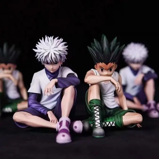 11cm/4.33in Anime Hunter Hunter Figure Gon Freecss Killua Zoldyck Action Figures Pvc Statue Collection Model Toys Gifts