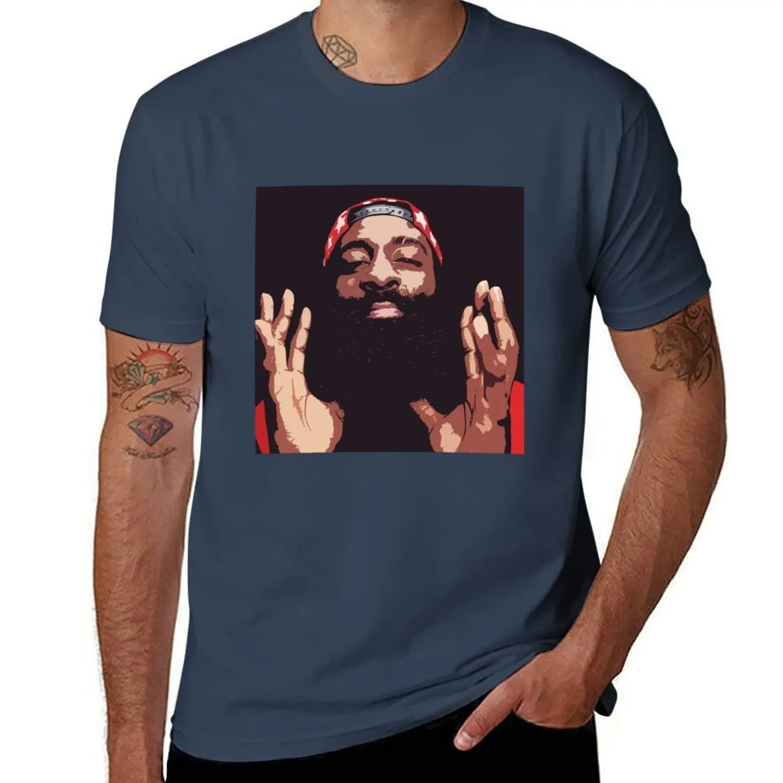 

James Harden - The Beard T-Shirt t shirts for man graphic funny cotton t shirt man T-Shirt