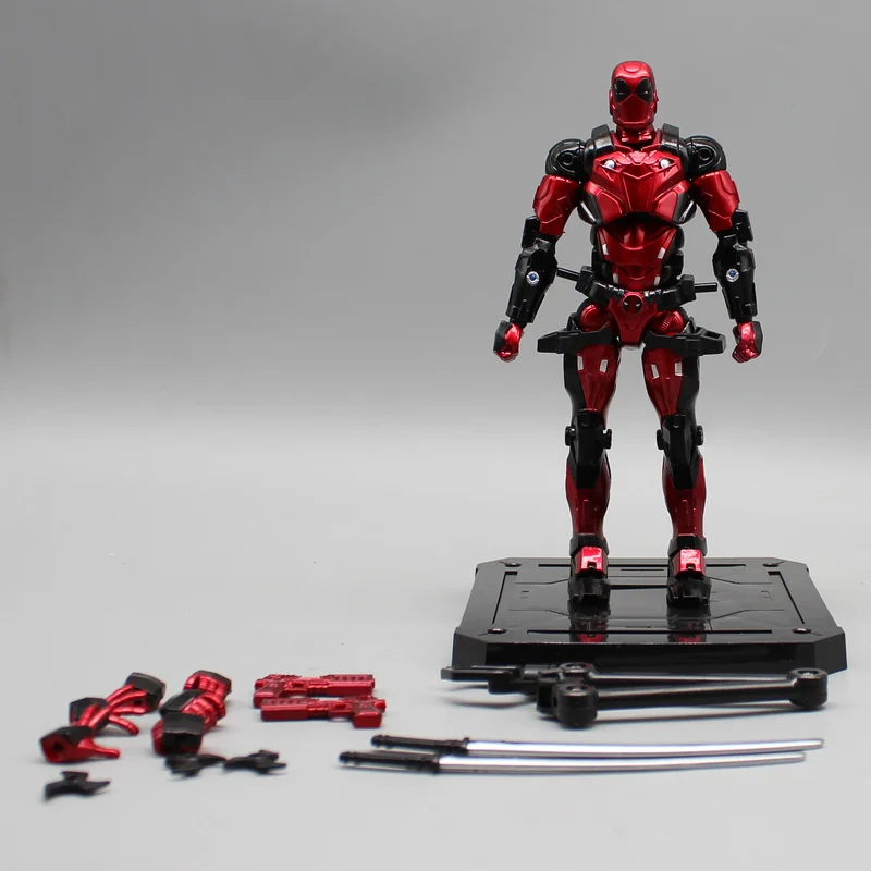 Hot 16cm Gk Deadpool Iron Man Joint Action Figure Anime Movie Character Doll Battle Armor Handwork Children'S Toy Adult Gift