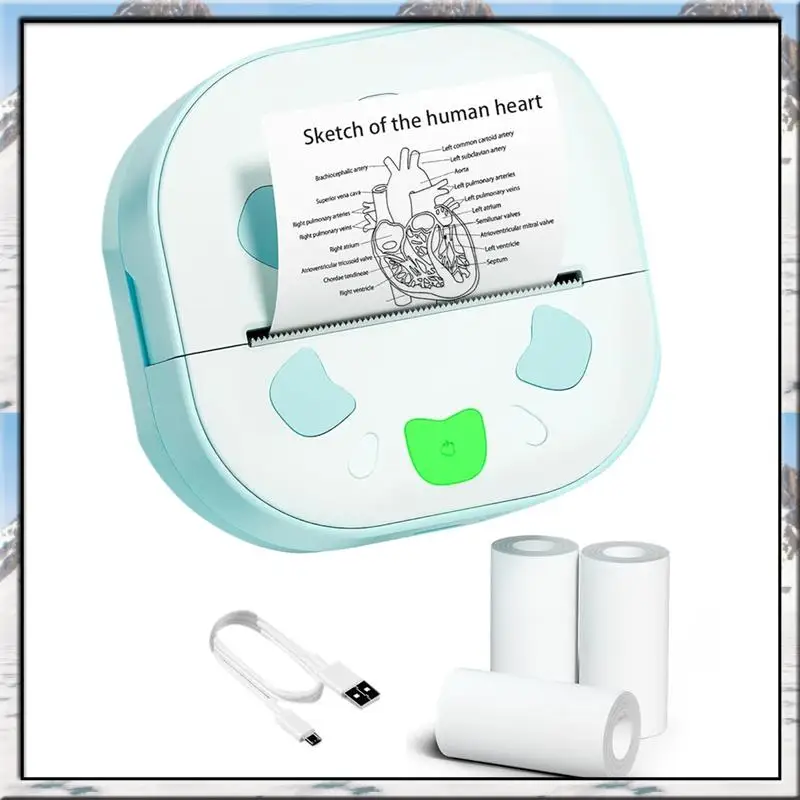 

Принтер наклеек Mar.Sticker, Мини-принтер, Портативный Bluetooth-принтер для изготовления наклеек с 3-рулонной бумагой, Тепловая технология без чернил