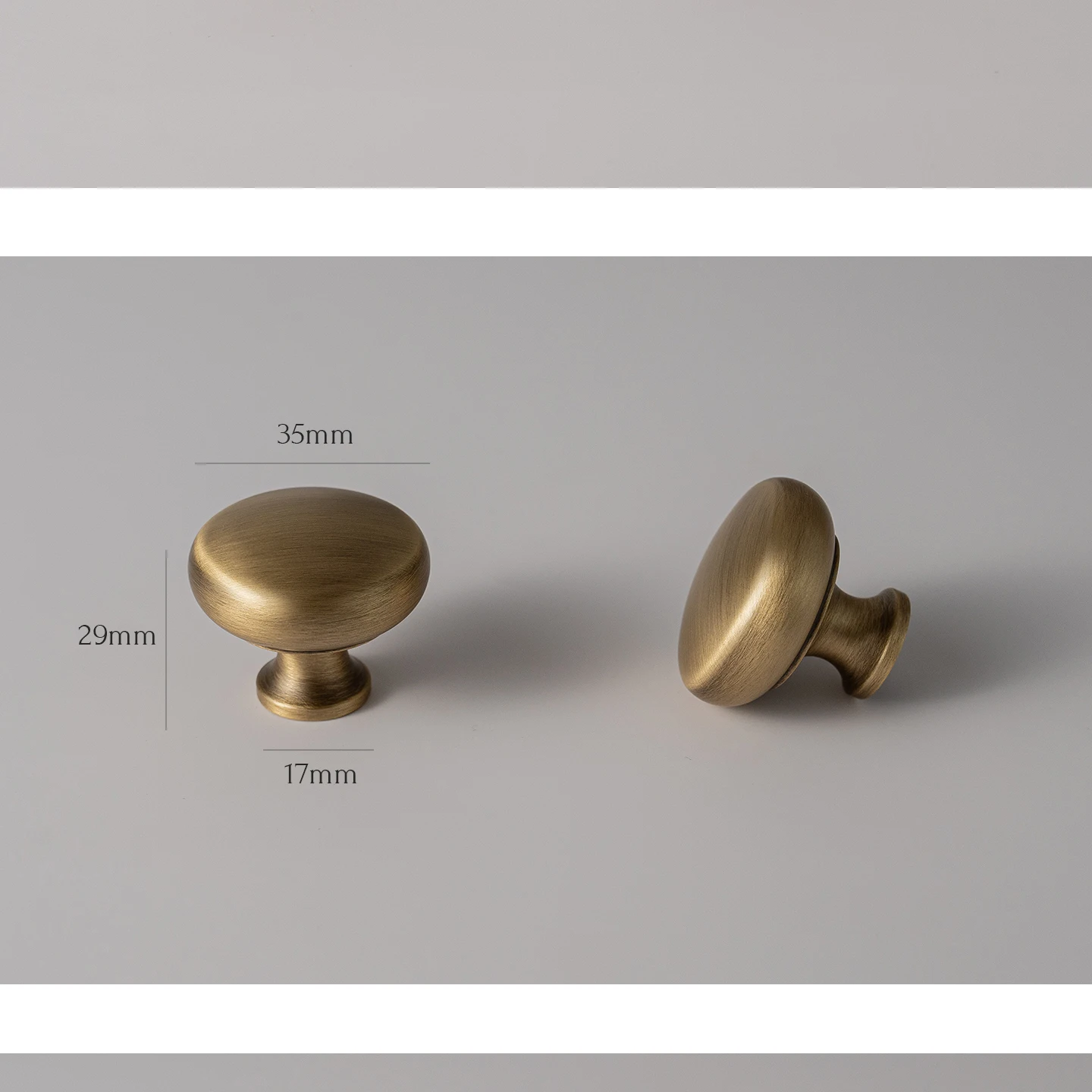 Antique brushed brass single-hole cabinet knob 30