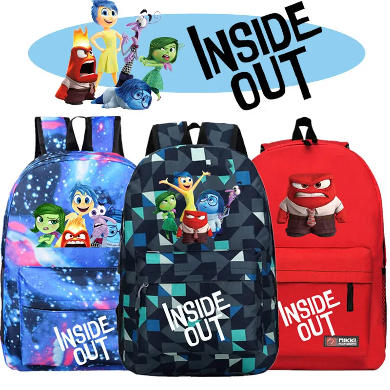 Mochila de Grande Capacidade para Alunos do Ensino Primário, Bolsa de Ombro Animação, Papelaria para Crianças, Mochila Inside Out, 2024