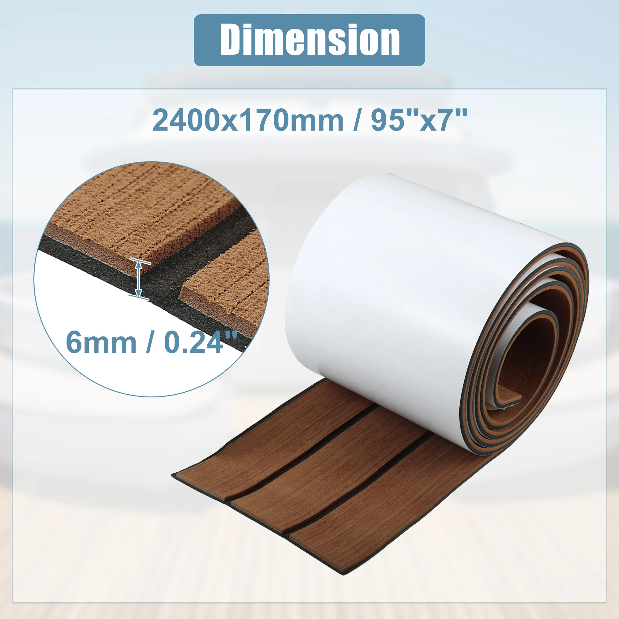 NONE X autohaux eva faux teak decking blatt matte rutsch fest selbst klebend für boot yacht marine rv boden teppich 2400x57mm x mm 10