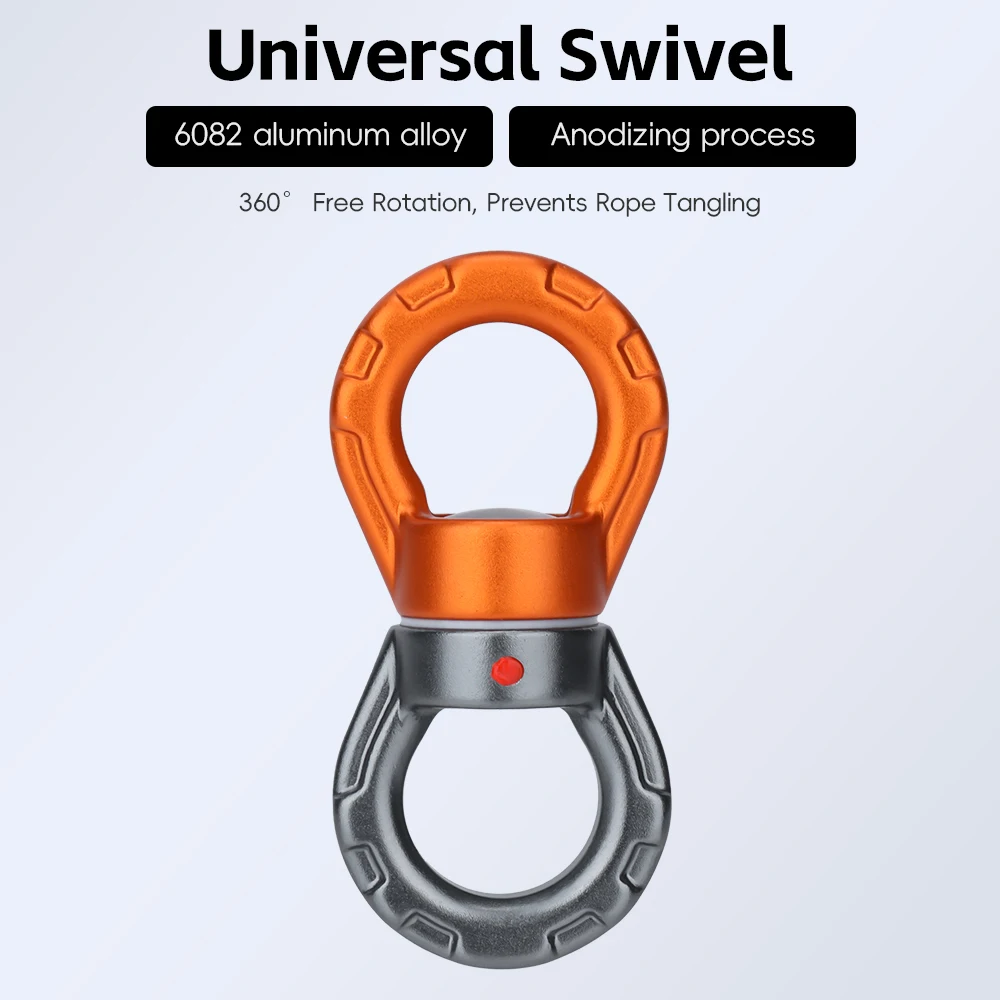 30KN Outdoor Rock Climbing Carabiner Swivel Connector Universal Gimbal Ring Yoga Swing Hammock Rope Swivel Rotational Connector