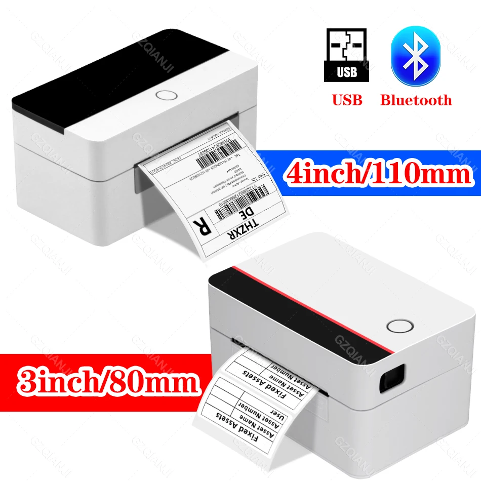 

Xprinter 3 Inch 4 inch USB Bluetooth Thermal Label Barcode Printer Maker Labeller 30-80mm/110mm adhesive Shipping Printer Label