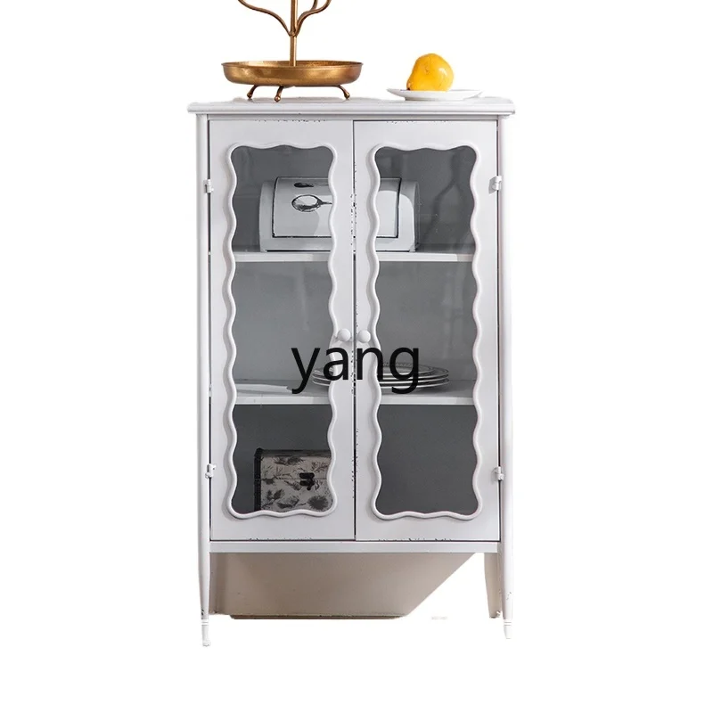 

Yjq Dining Side Shelf Multi-Layer Iron Vintage Distressed Restaurant Home Wall Living Room Locker